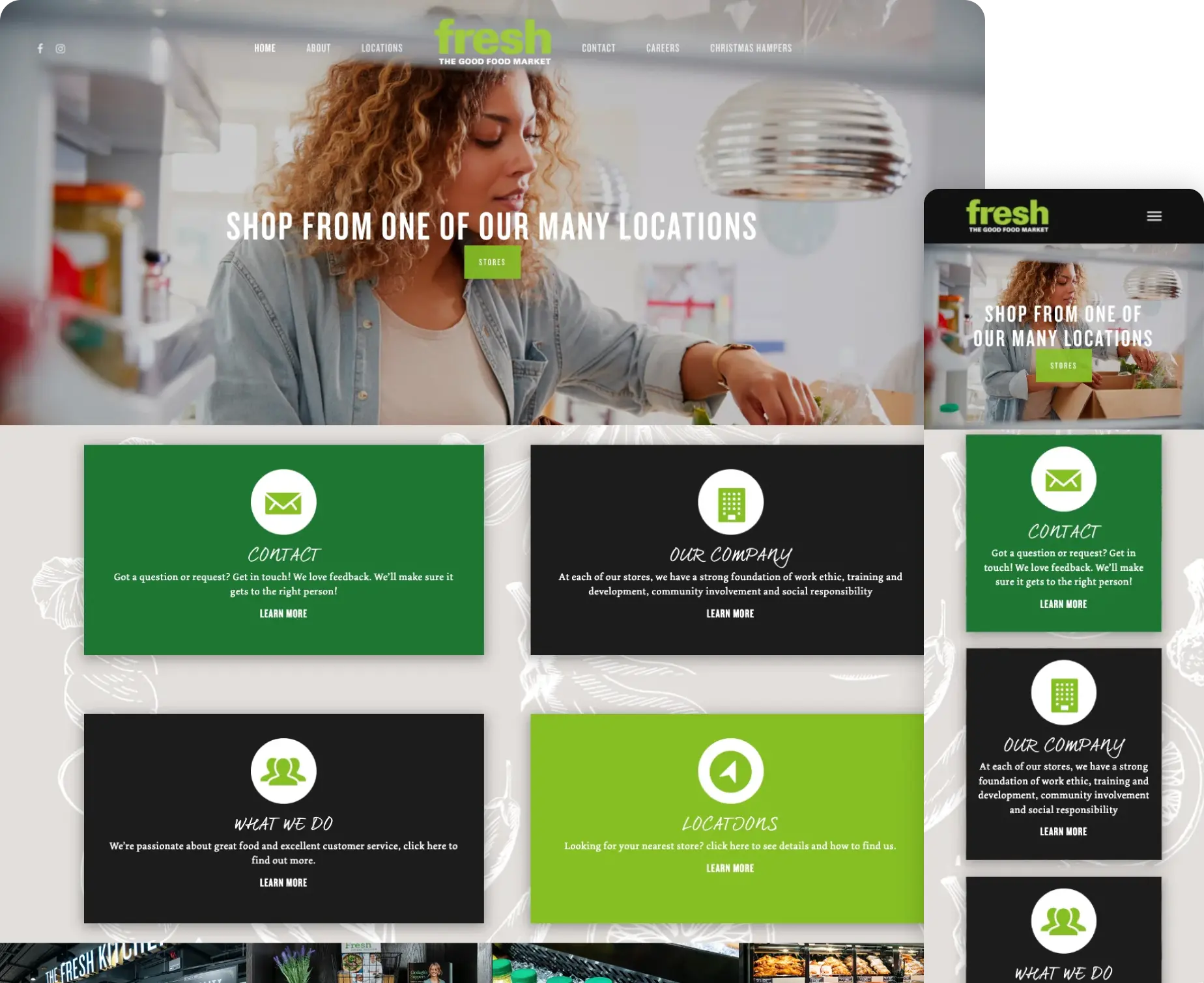 Modern Dublin website design and development plus digital marketing services showcasing Fresh market branding.